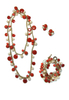 Coral & glass pearl long necklace with bracelet