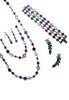 Multi color Chanel chain long necklace & multi row bracelet
