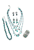Turquoise chip multi necklace, bracelet & earrings